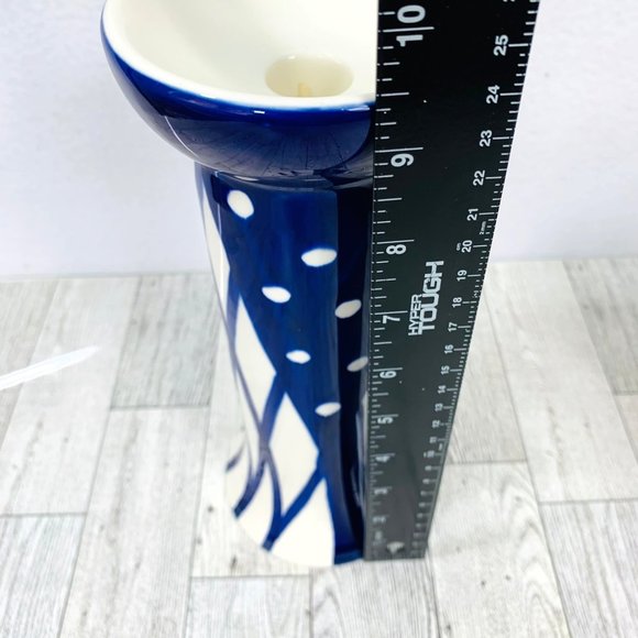 VTG Set of 3 Pacific Rim Candle Holders Blue White Ceramic Taper Candlestick - Picture 9 of 14